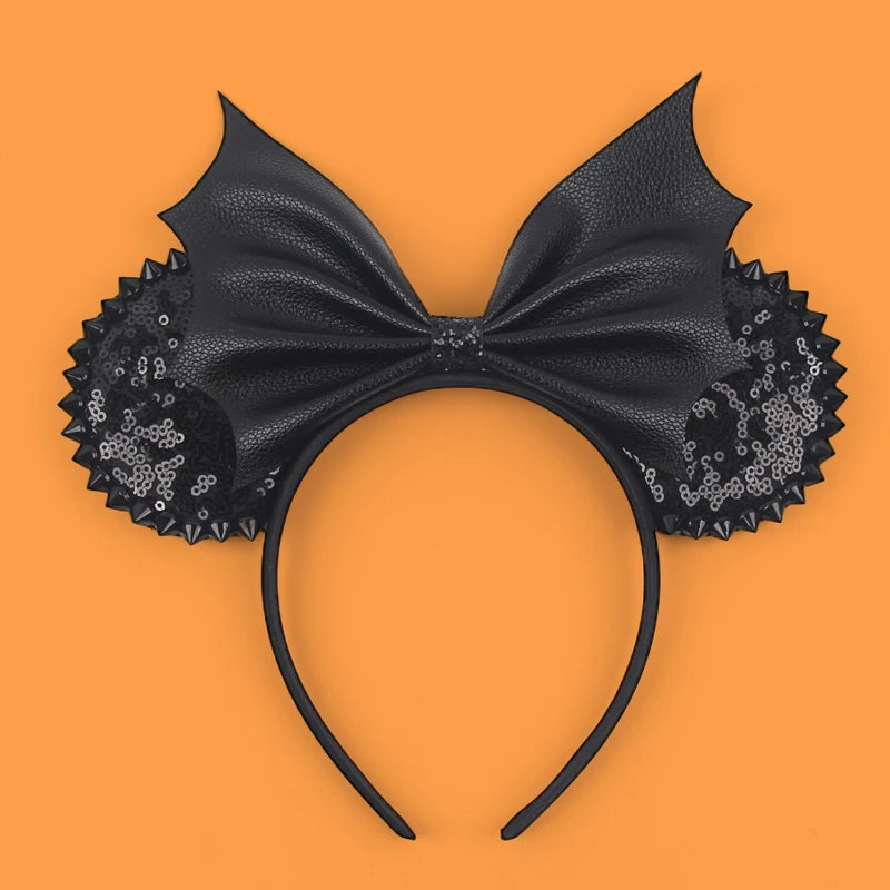 Mickey Mouse Ear Hair Hoop with Sequins and Rivets - Kids Hair Accessory