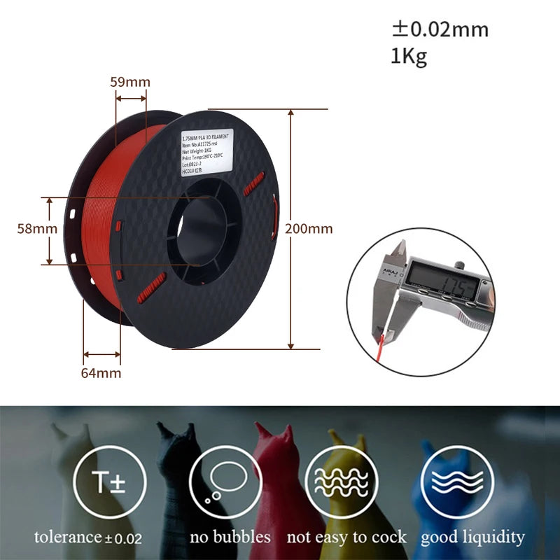 10KG 3D Printer Filament Set - PLA & PETG for FDM Printing, 1KG Rolls