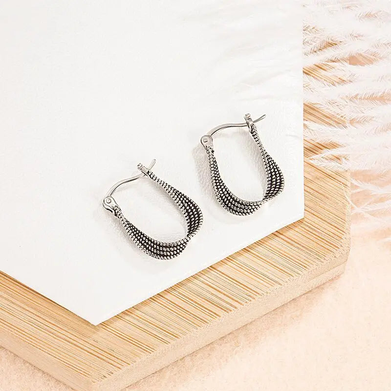Sterling Silver Engagement Stud Earrings Women Wedding Jewelry Twists