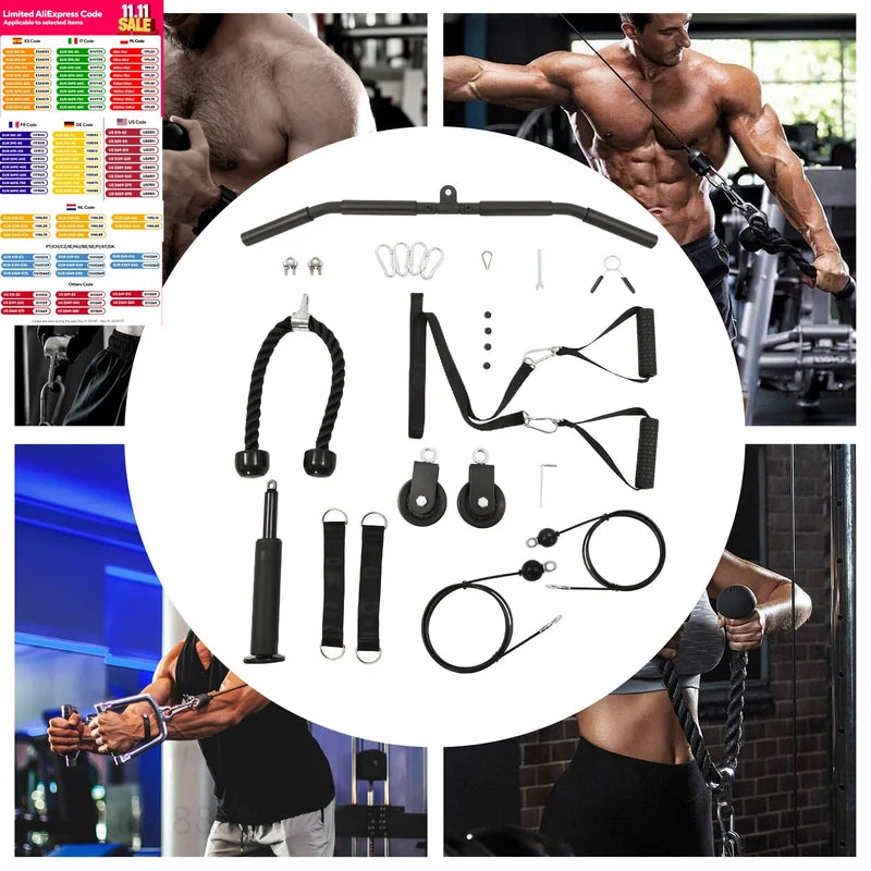 Cable Pulley System for Home Gym Fitness Strength Training Equipment