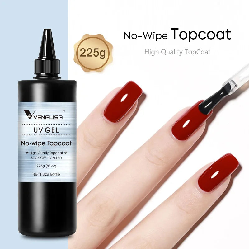 Diamond Long Wear Gel Top Coat 30/60ml Nail Refill & Glossy Finish - Anti Yellowing