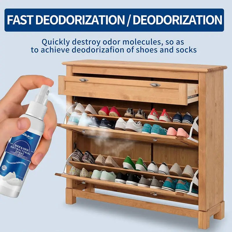 60ml Antibacterial Shoe & Foot Odor Spray - Refresh & Deodorize Shoes, Socks, and Feet