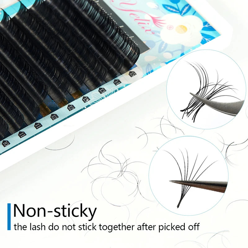 Matte Classic Lash Extensions 7-16mm D+ Curl Premium Silk Eyelashes - Professional Supplies