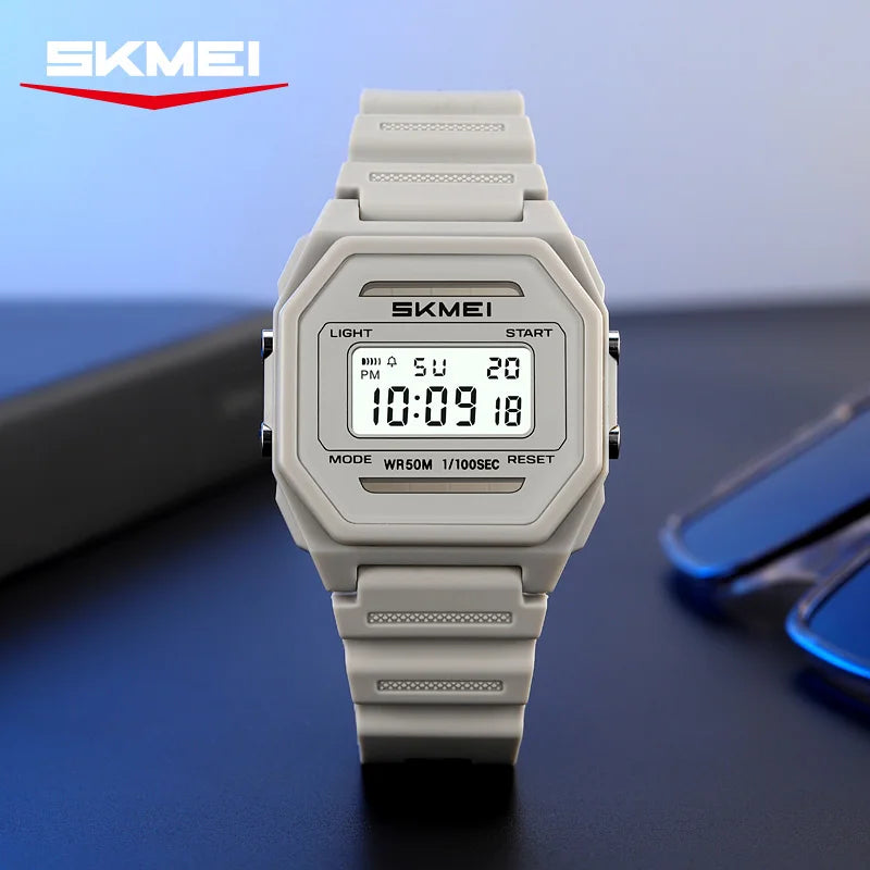 Digital Solar Power Watch for Men Waterproof Alarm Clock Wristwatch Gift