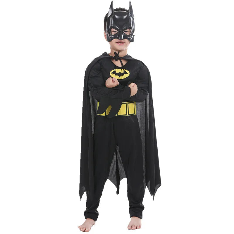 Kids Bat Cosplay Costume Halloween Children Boys Superhero Fancy Dress Up Outfit
