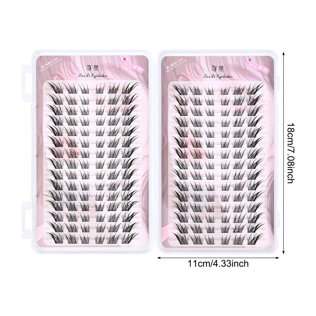 Dense False Eyelash Clusters 8-12mm Natural Volume for DIY Lash Extensions