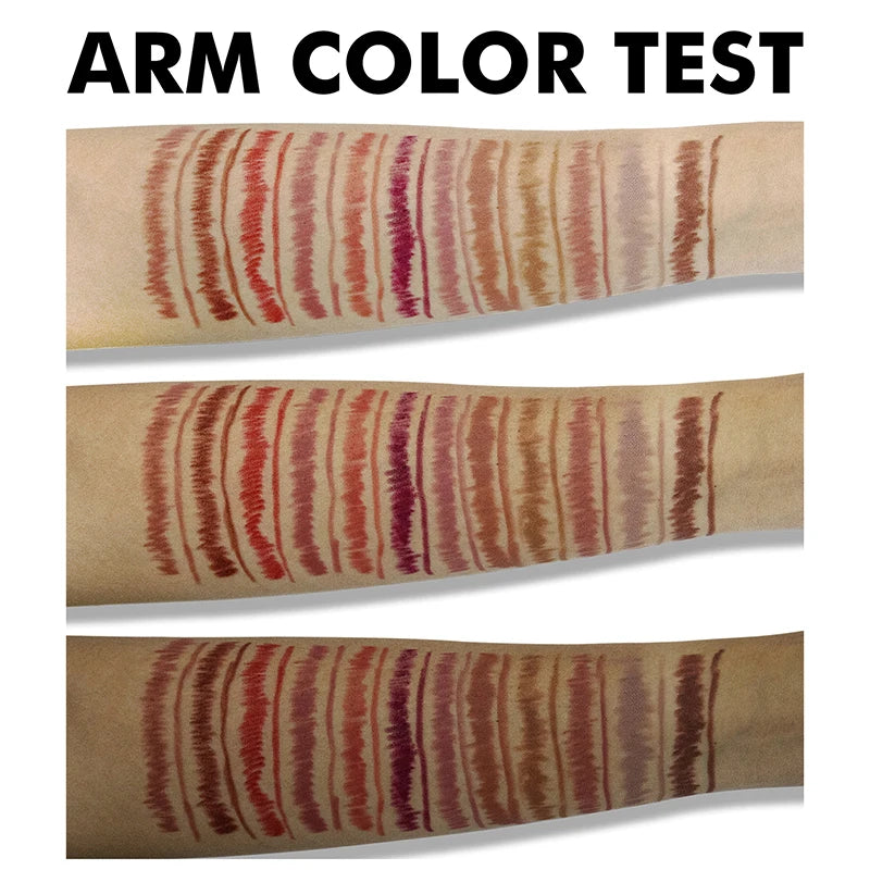 12pcs Matte Lipstick & Lip Liner Set - Nude Velvet Long-Lasting Colors
