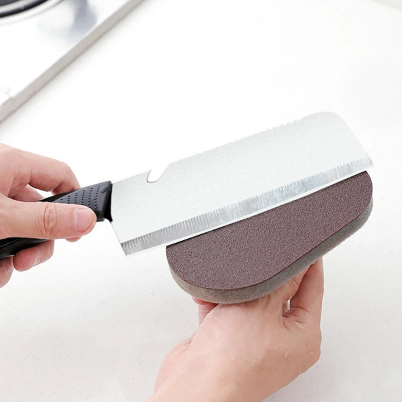 Magic Emery Sponge Brush with Handle - Reusable Kitchen & Pot Cleaner