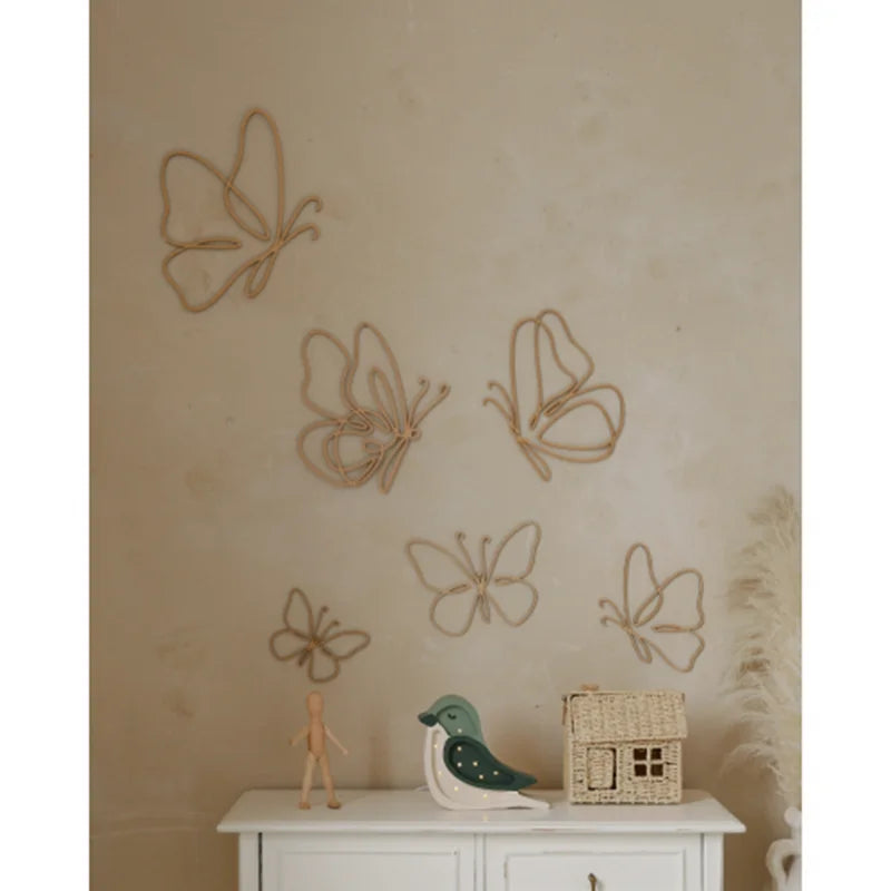 Wooden Butterfly Wall Decor Set - Nursery Baby Room Wall Art, Kids Room Decor