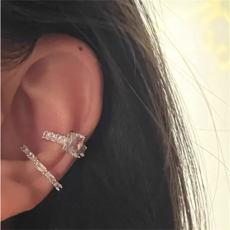 Women No Piercing Crystal Ear Cuff - Zircon Fake Cartilage Clip Earring