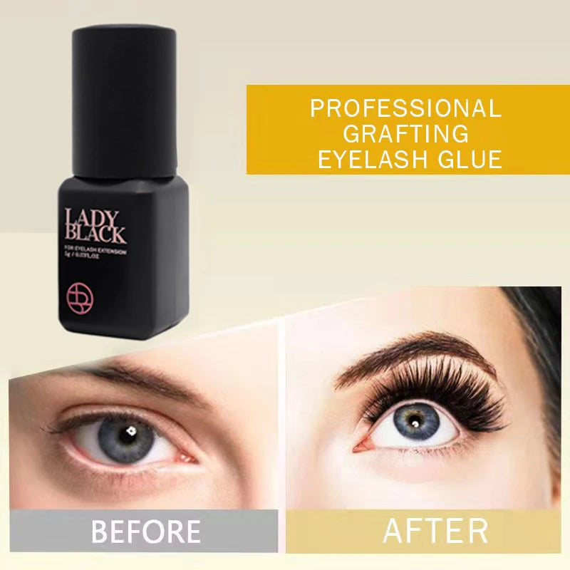 Korean Fast-Drying Strong False Eyelash Extension Glue 5ml - Black