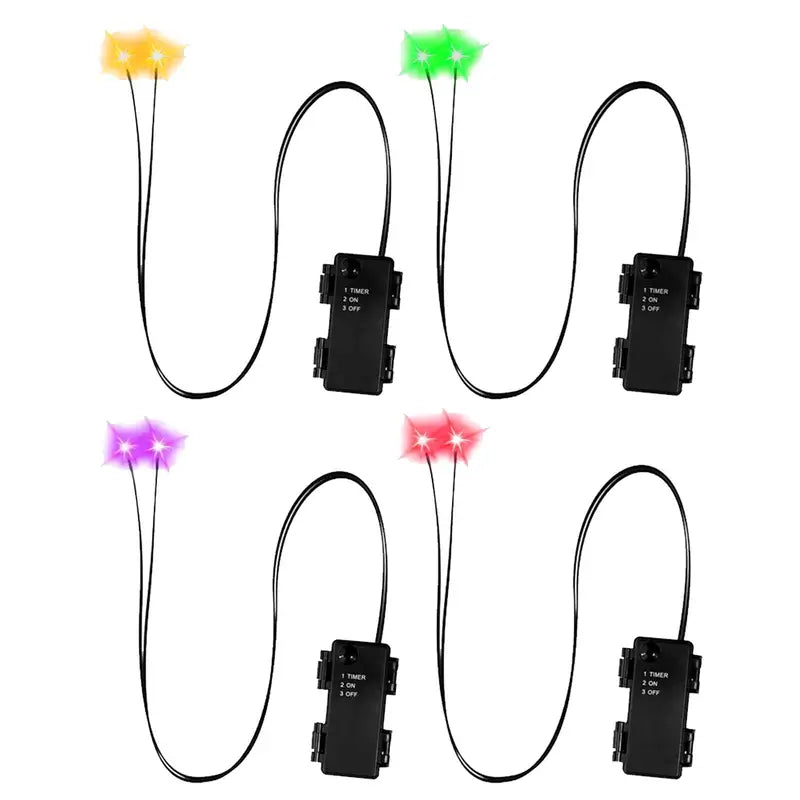 Glowing Eyes Halloween Decor LED Props with Timer for Skulls Pumpkins Tombstones Masks
