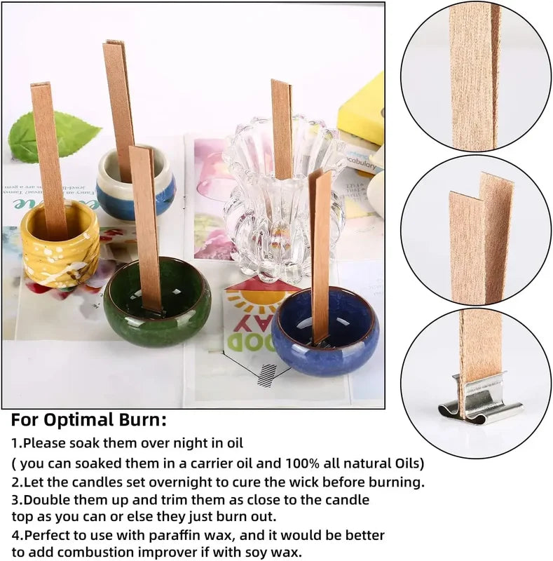 Handmade Soy Wax Candle Kit with Wooden Wick for DIY Aromatherapy Crafts