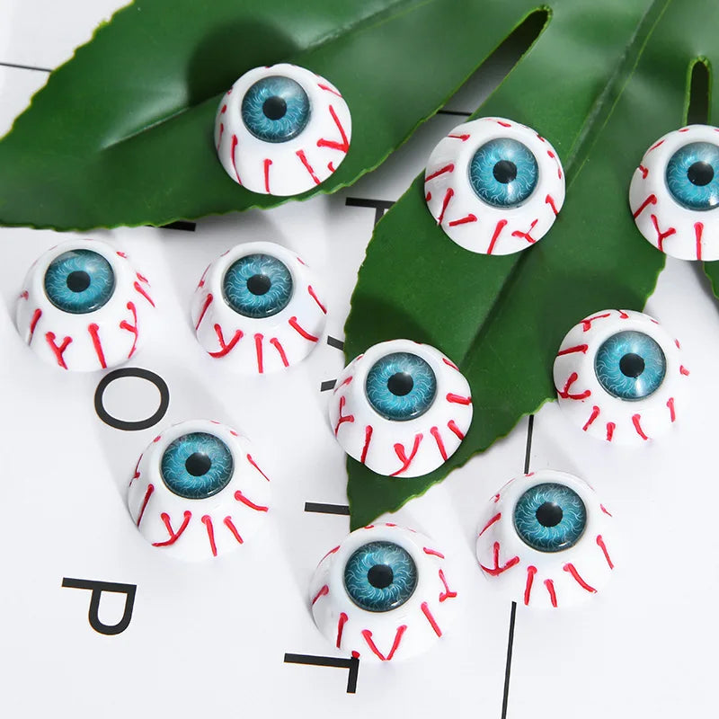 Bloodshot Eyeball Resin Miniature Decor 2pcs Halloween Horror DIY Craft Supplies