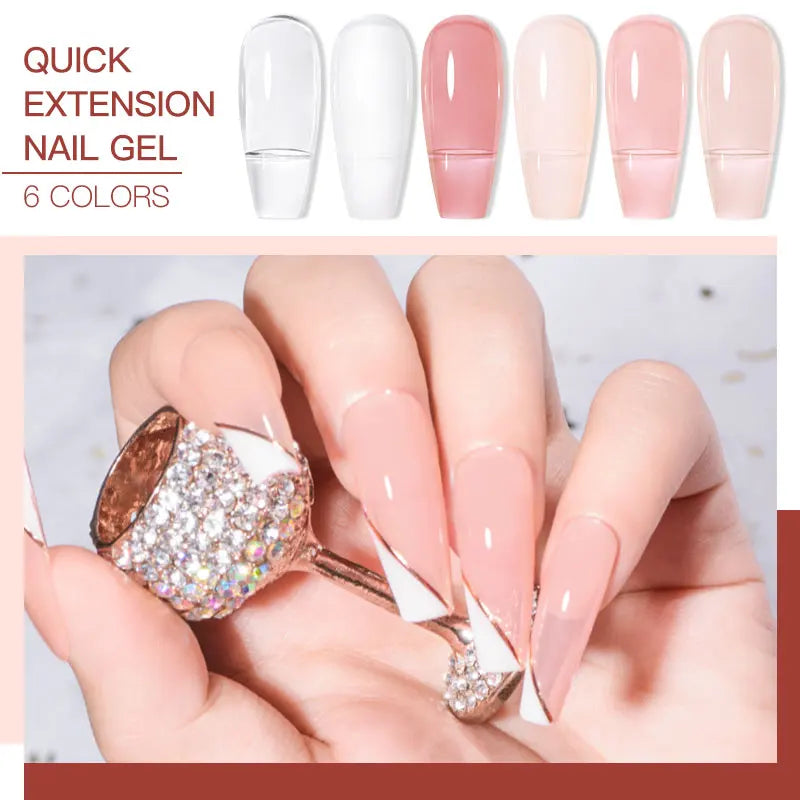 Quick Extension Nail Gel - Nude Milk White UV Semi-Permanent Nail Polish for Manicure