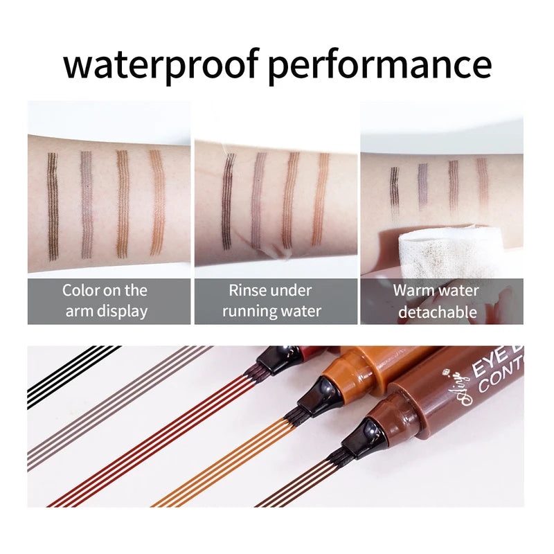 Waterproof Microblading Eyebrow Pencil Set - Natural Long-Lasting Finish, 5 Colors