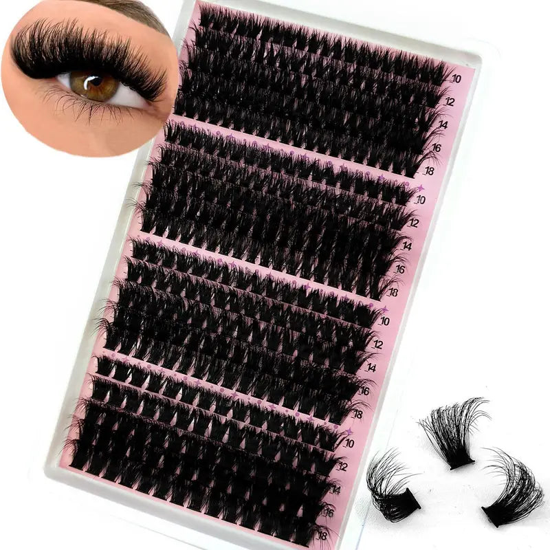 False Eyelash Clusters Kit 340/390 Pairs DIY Eyelash Extensions Fluffy Makeup Tools