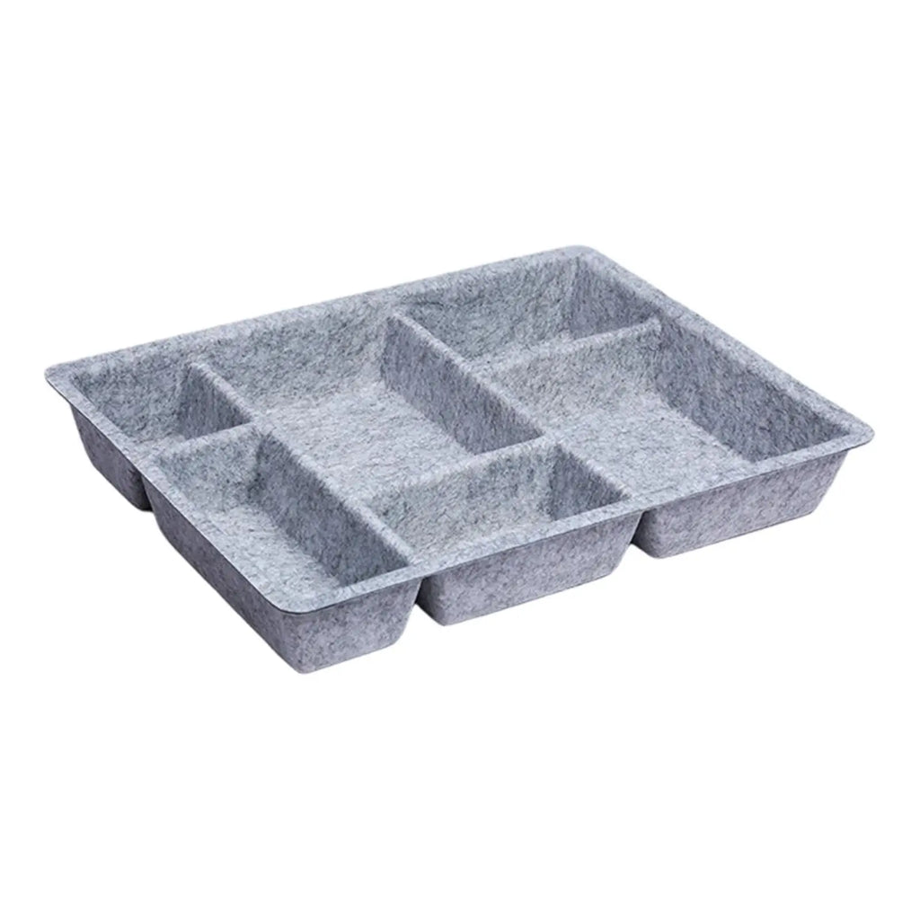 Felt Drawer Organizer Tray - Multi-Compartment Storage Box for Vanity, Office, Kitchen