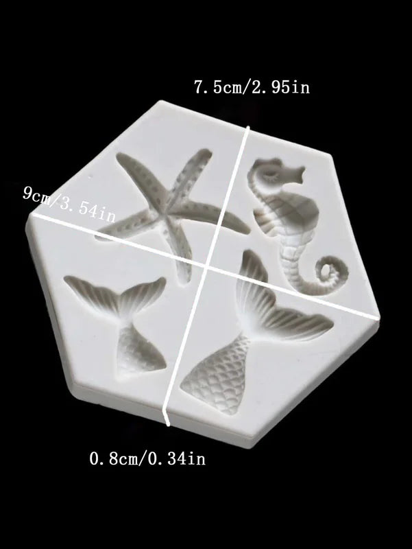Liquid Silicone Fish and Sea Life Mold for DIY Baking and Crafts