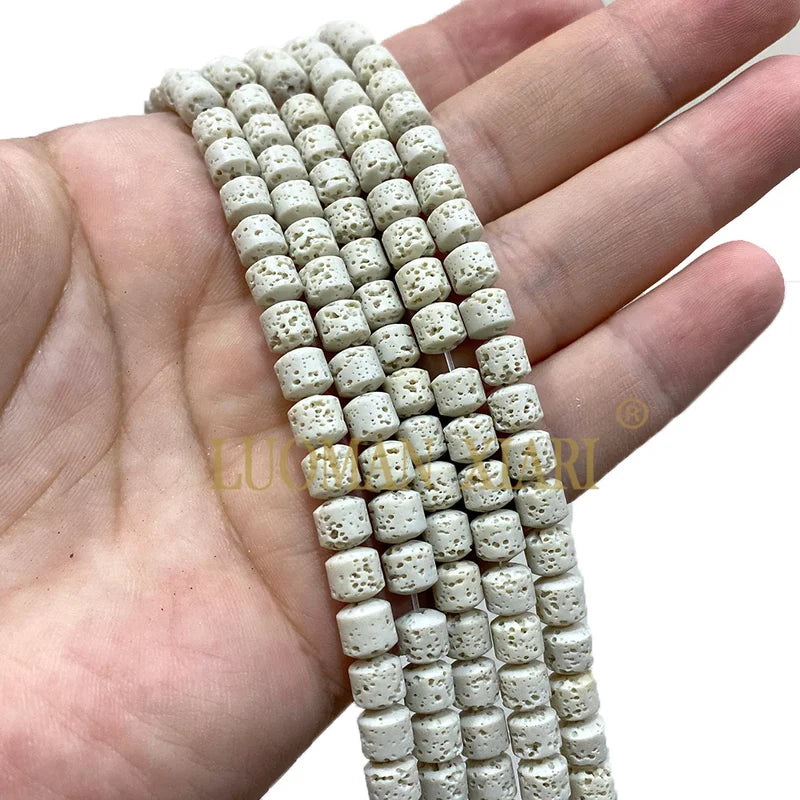 Natural Lava Stone Spacer Beads for Jewelry Making - 10 Colors, 6x6mm & 8x8mm