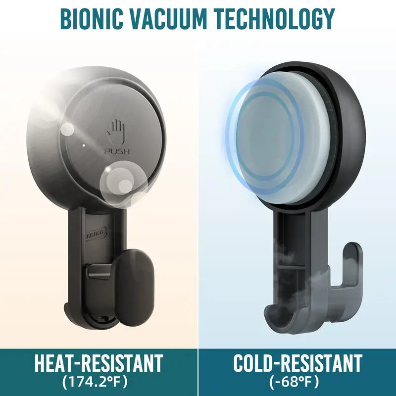 No Drilling Vacuum Suction Cup Towel Hooks Bathroom Kitchen Removable Wall Mount