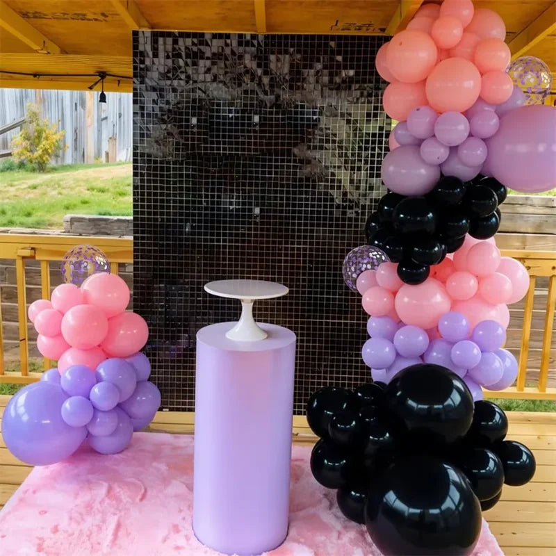 30pcs Metallic Purple Pink Black Balloons 12 Inch Confetti Party Decor