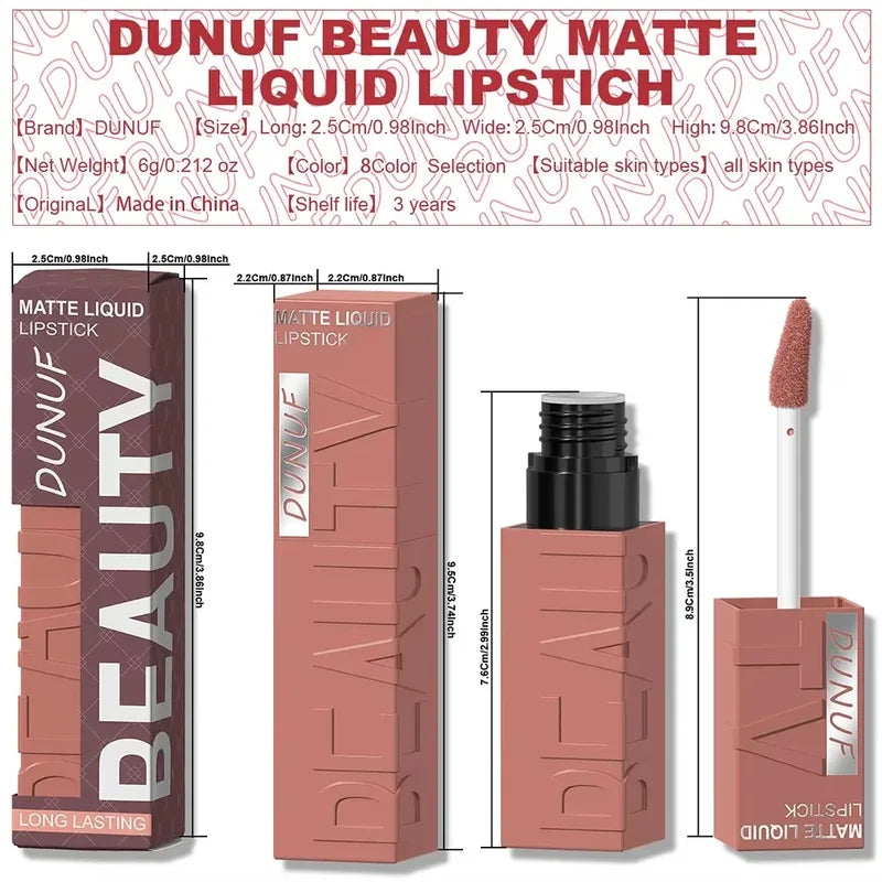 Long-Lasting Matte Lipstick Set - Waterproof Velvet Lip Gloss - 8 Colors