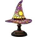 Stained Glass Witch Hat Night Light - USB Powered Table Lamp for Bedroom & Living Room Decor