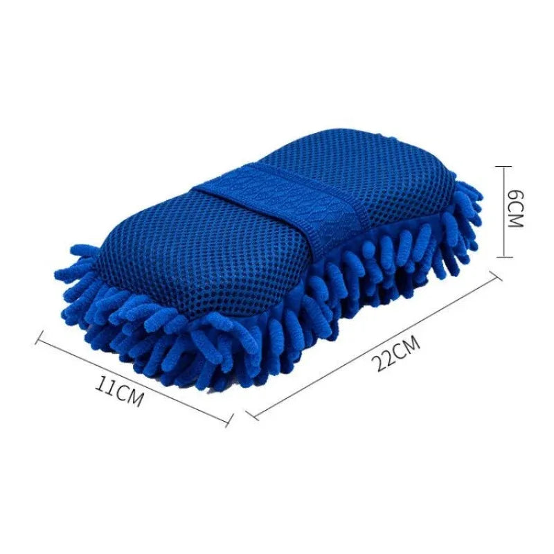 Microfiber Car Wash Sponge & Cleaning Brush Kit - Chenille Auto Detailing Gloves