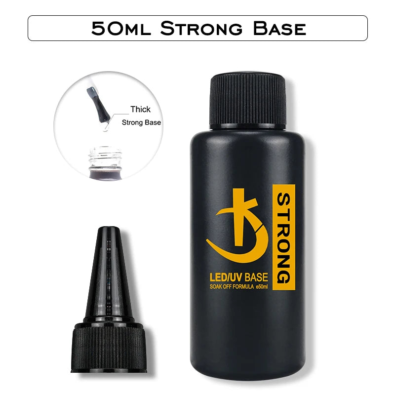 Strong Rubber Base Gel Nail Polish 50ml Semi-Permanent High Gloss Top Coat