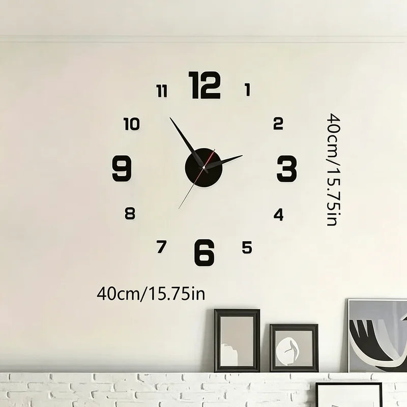 Glow-In-The-Dark DIY Wall Clock Mirror Surface Creative Wall Decor Silent Clock