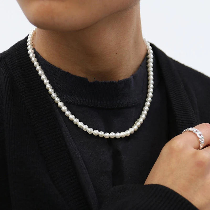 Elegant White Pearl Choker Necklace for Women and Men Wedding Party Jewelry