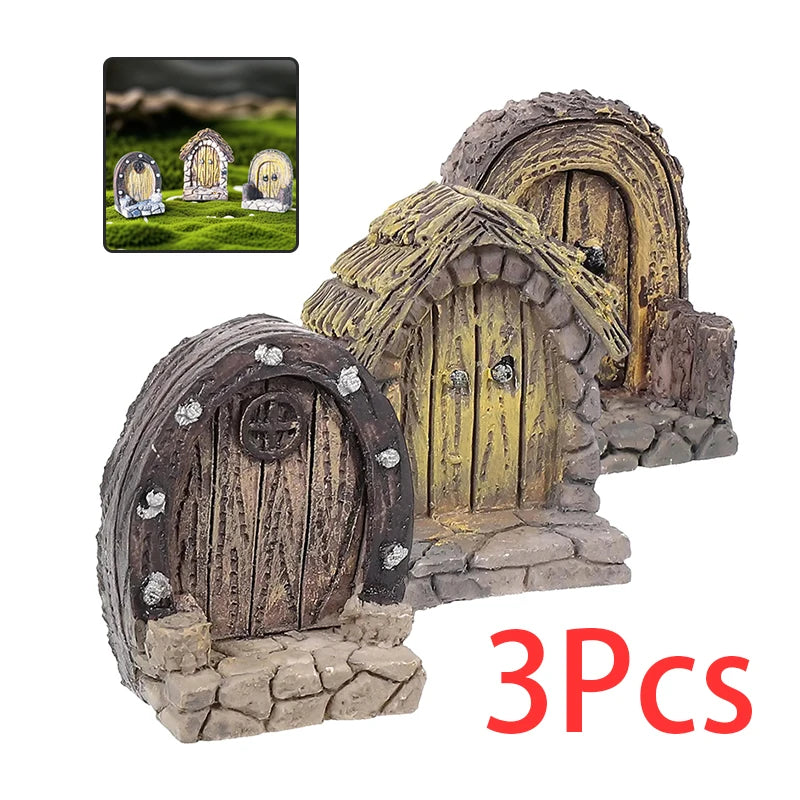 Mini Wooden Door Picture Frame Set for Home Decor Rustic Resin Crafts