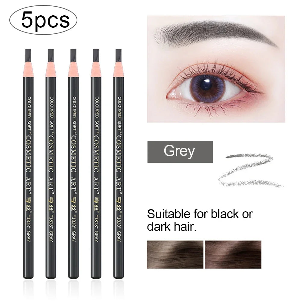 5pcs Microblading Eyebrow Pencil Set Waterproof Permanent Makeup Art Tint