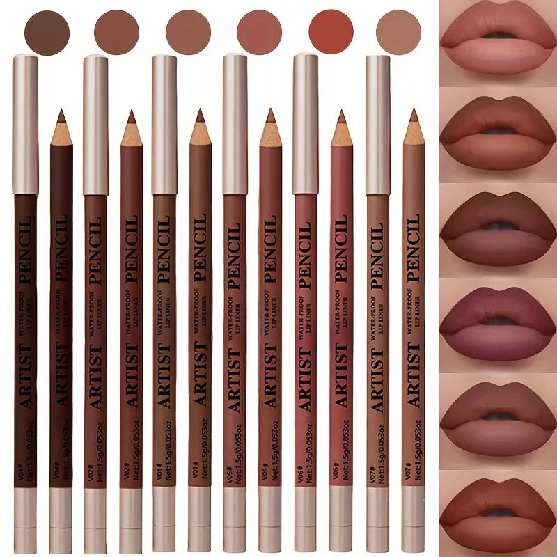 6-Piece Lip Makeup Kit with Long-Lasting Matte Waterproof Lipstick & Lip Liners