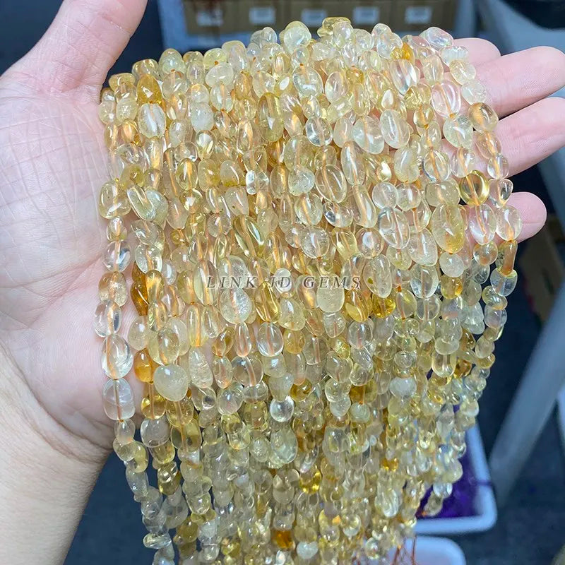 Natural Citrines Bead 6-8mm Irregular Chip Stone for Jewelry Making, Necklace & Bracelet Accessories