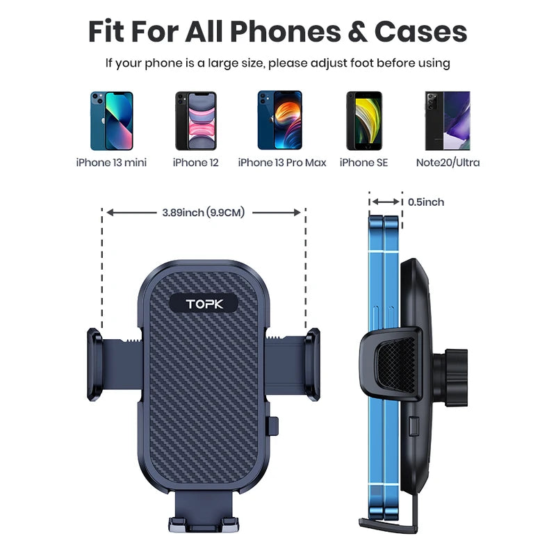 Car Phone Holder Mount for Air Vents - Adjustable 360° Rotation, Metal Hook, Universal Compatibility