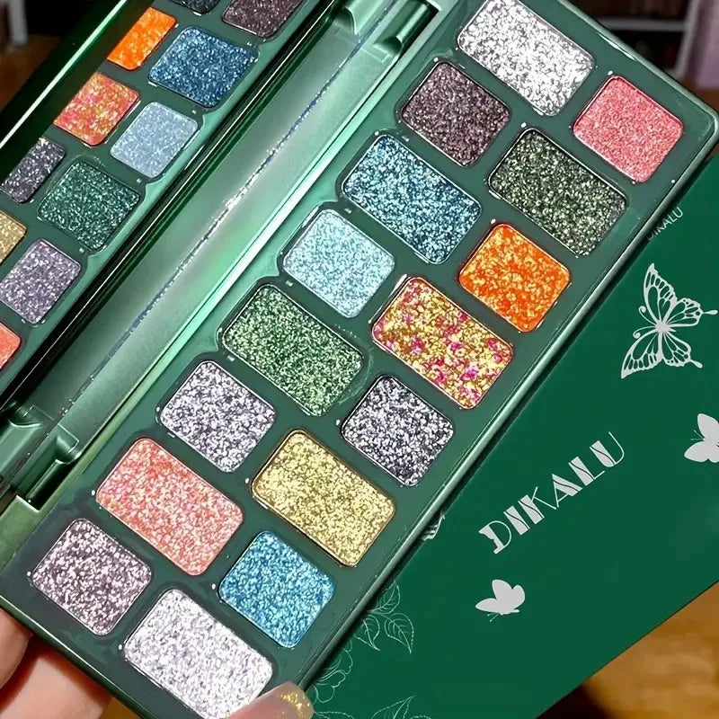 16-Color Pearl Eyeshadow Palette - High Pigment, Multicolor, Create Dramatic Looks