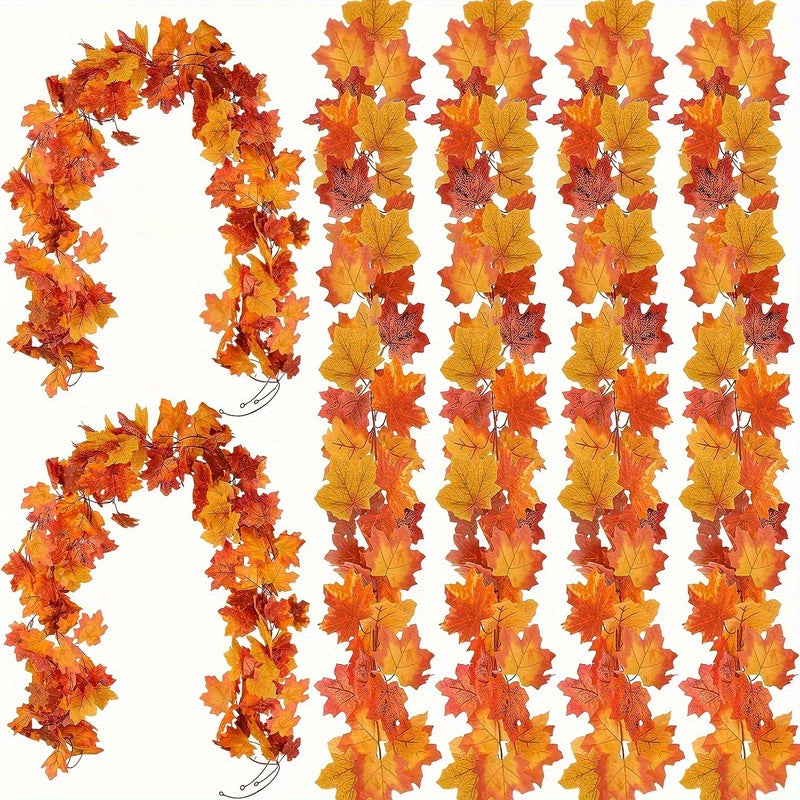 Autumn Artificial Maple Leaf Wreath - Fall Home Decor for Doors & Walls