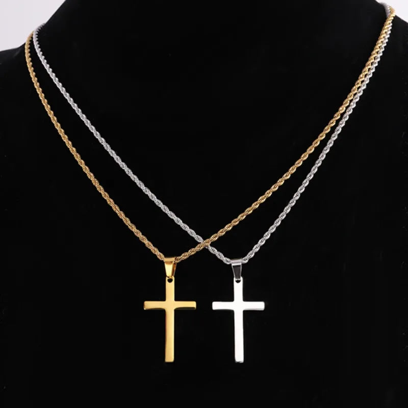Cross Pendant Necklace for Women Men Stainless Steel Chain Jewelry - Y2K Party Decor Gift