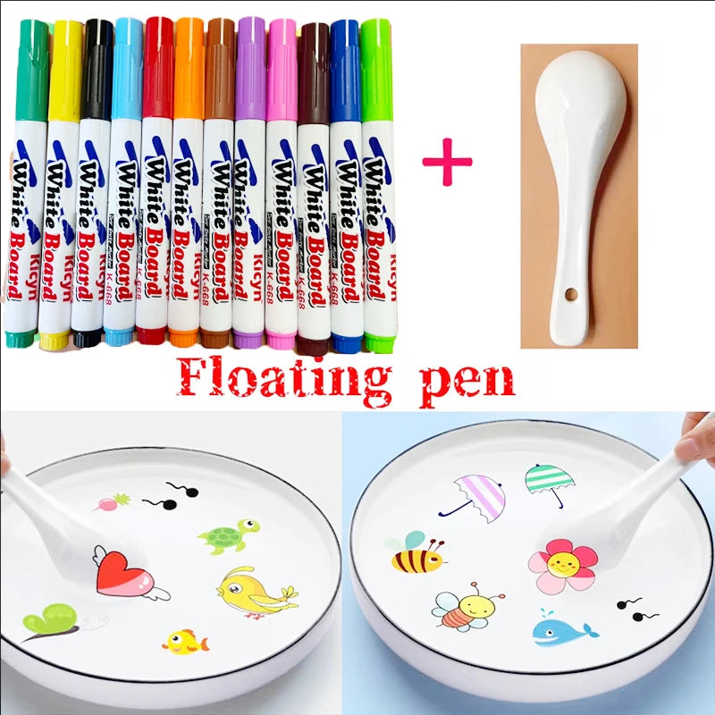Colorful Water Painting Pen Set Floating Ink Water Pens for Kids Montessori Education