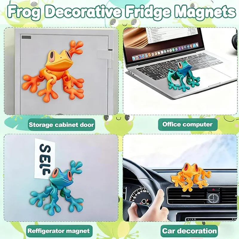Magnetic Articulated Frog Fidget Toy - 3D Printed Animal Model Stress Relief Decor