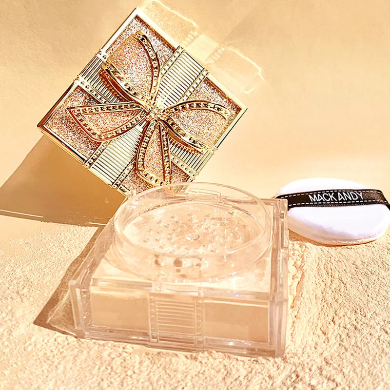 Loose Powder Face Setting Makeup Finishing Powder Waterproof with Puff
