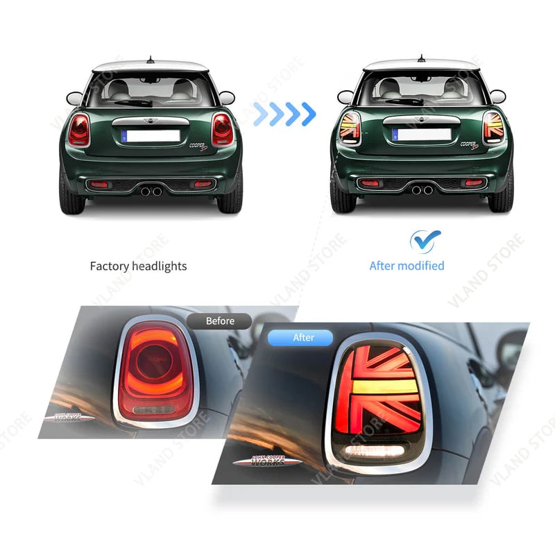 Full LED Taillights for Mini Cooper F55 F56 F57 - Sequential Turn Signal Upgrade