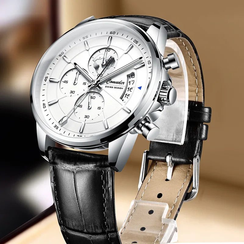 Men's Automatic Waterproof Luminous Watch with Calendar - Fashion Quartz Wristwatch