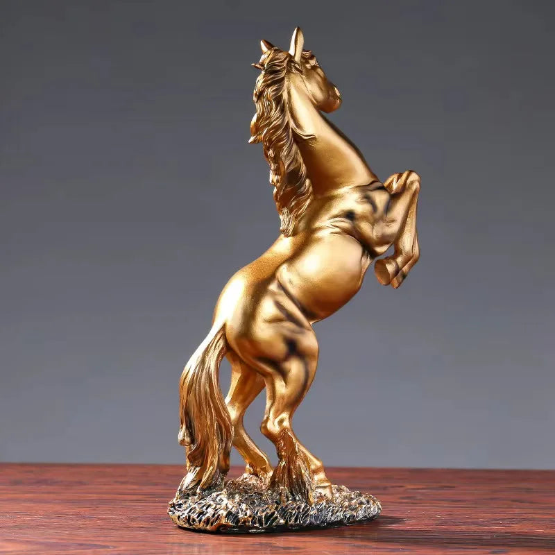 European Style Resin Horse Statue - Victory Horse Figurine for Living Room, Office & Cabinet Decor