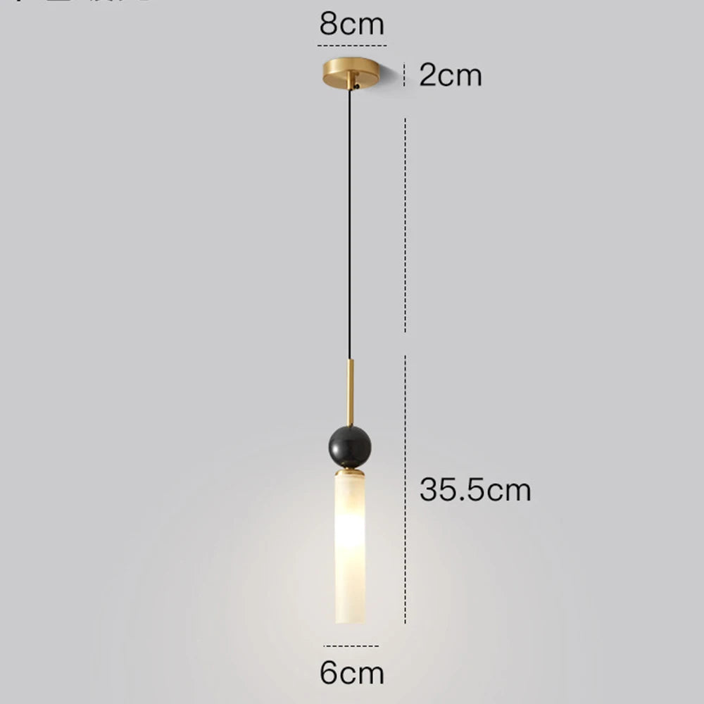 Minimalist Copper Chandelier for Bedroom Living Room - Luxurious Marble Finish