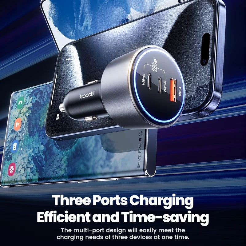 Fast Charging Car Charger with USB Type C QC 4.0 PPS PD 100W for Smartphone & Laptop