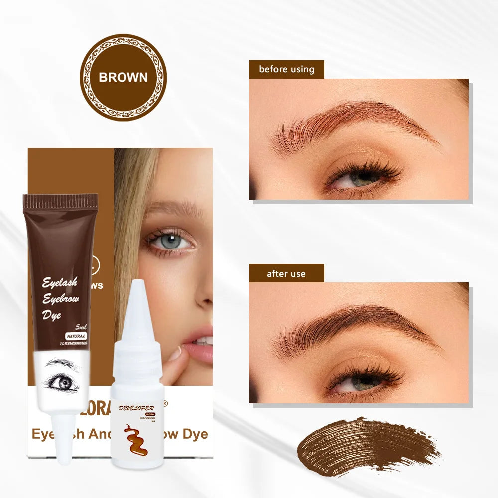 Eyebrow & Eyelash Tint Kit Waterproof Long Lasting Natural Look for Home Use