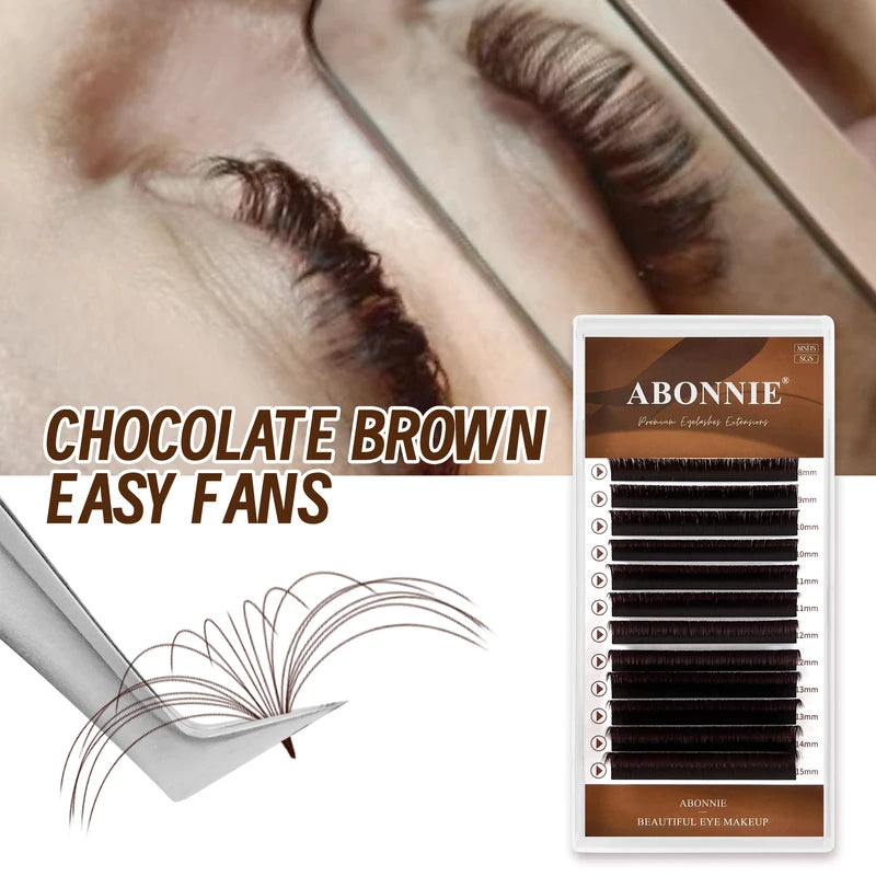 Eyelash Extensions False Lashes Volume Fans C Curl D Curl Brown Mega Blooming Fans